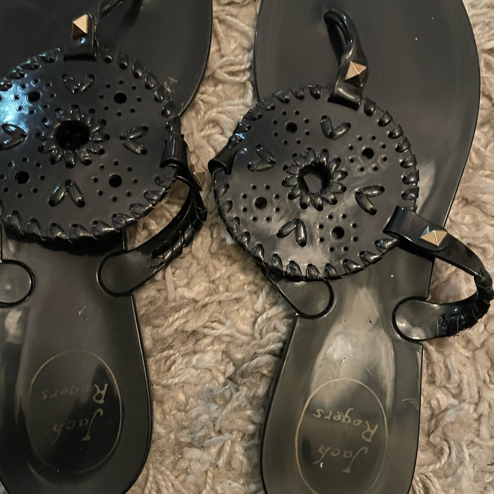 Black Jack Roger thongs sandals size 9 slightly worn